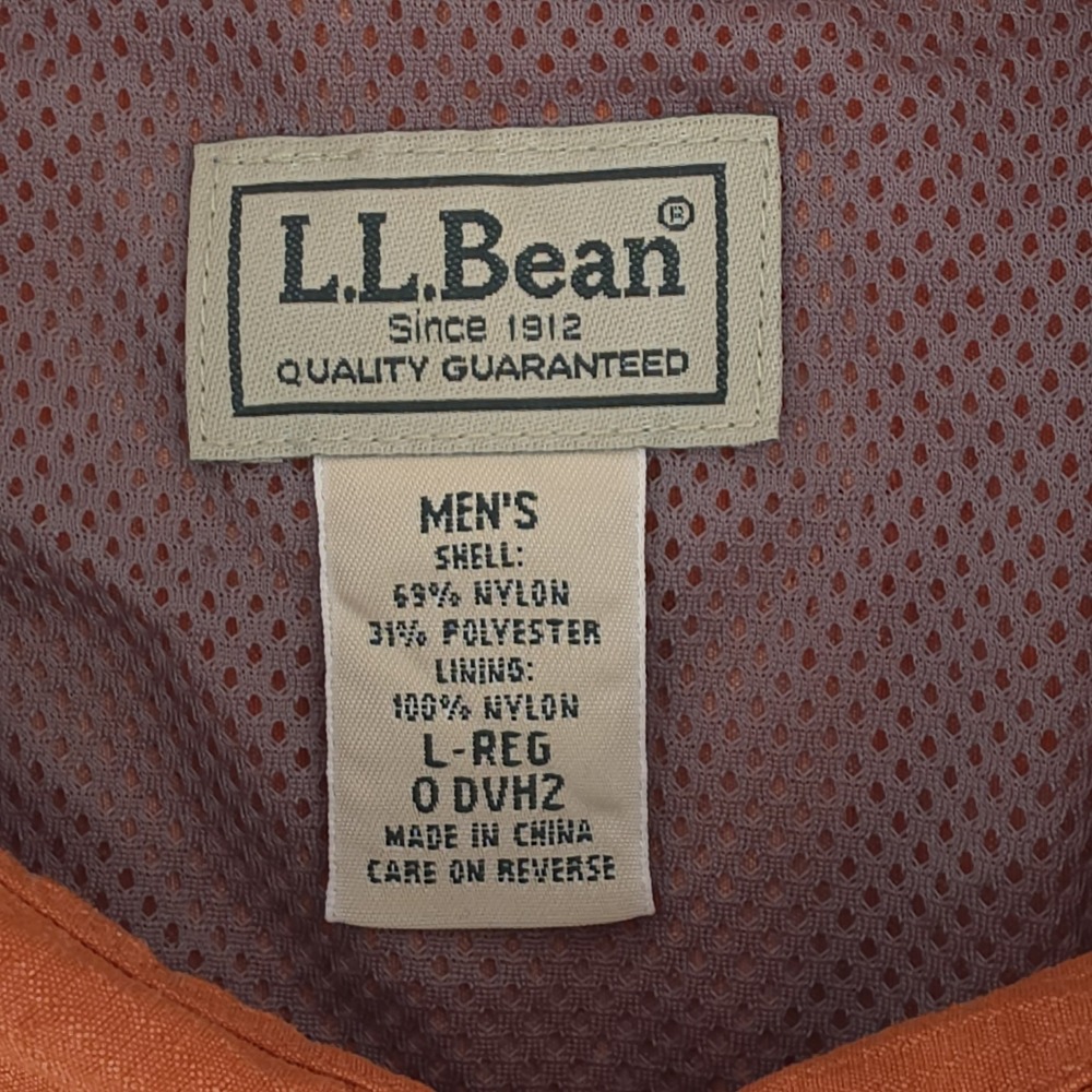 LL Bean Fishing Shirt Mens Large Orange Button Down Pockets Vented Outdoors - Picture 3 of 7